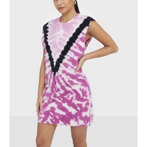 IRO Paris women's small candy pink sundow tie dye mini dress sleeveless stretch